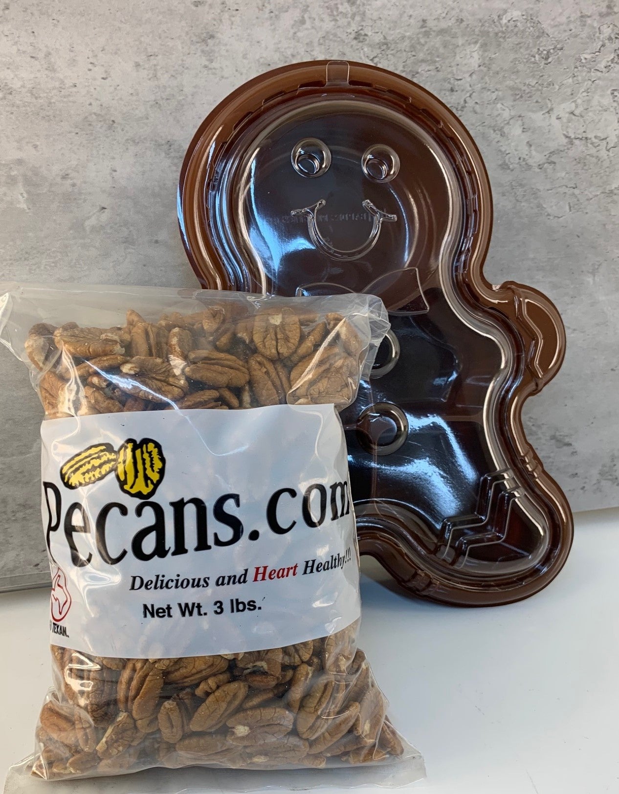 3lb Bag Pecan Halves with a Cute Container of Your Choice