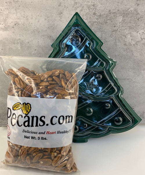 3lb Bag Pecan Halves with a Cute Container of Your Choice