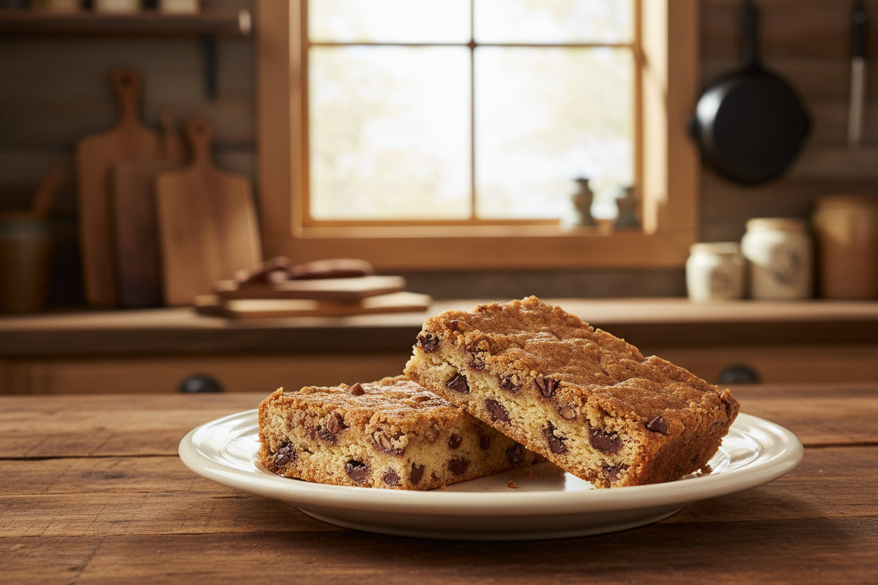 Chocolate pecan pie bar, between a pie and a muffin. comes in regular, chocolate, and Splenda.