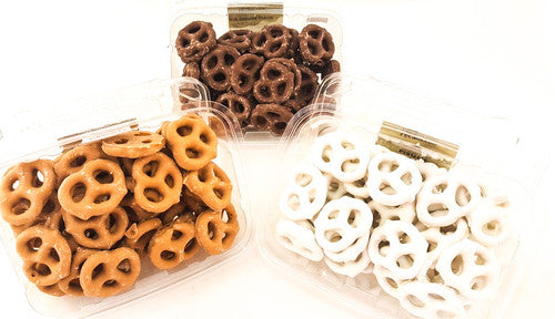 8oz Milk Chocolate, Peanut Butter or Yogurt Dipped Pretzels