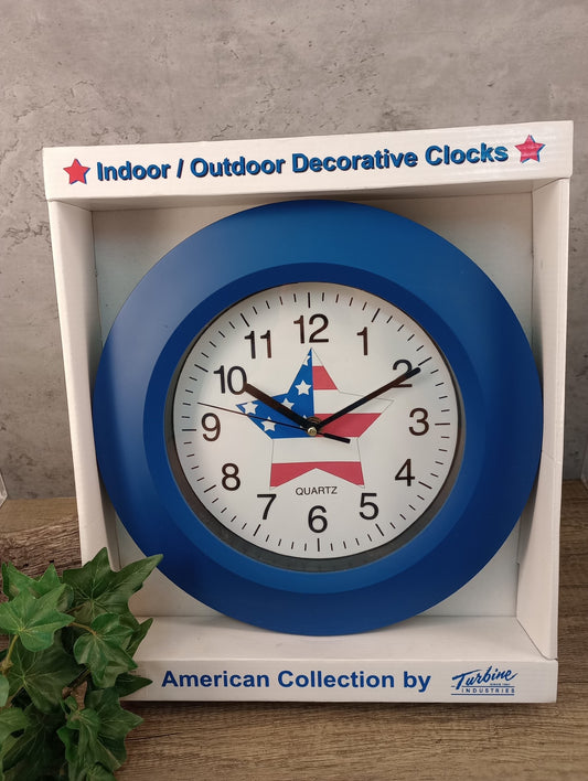 Clock Blue w/ American Flag Star