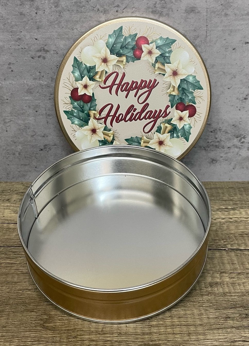 Gift Tin Happy Holiday 1.5lb Pecan Halves