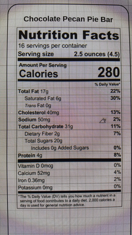 Pecan Pie Bar Singles- Original, Chocolate & Splenda