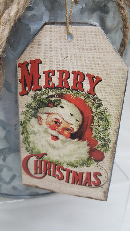 Merry Christmas Tin Planter w/3 lb Halves