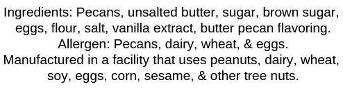 Pound Cake 12oz Butter Pecan or Chocolate Pecan