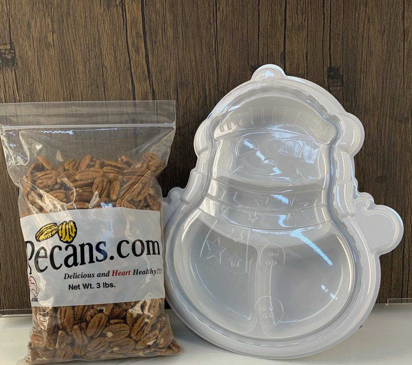 3lb Bag Pecan Halves with a Cute Container of Your Choice