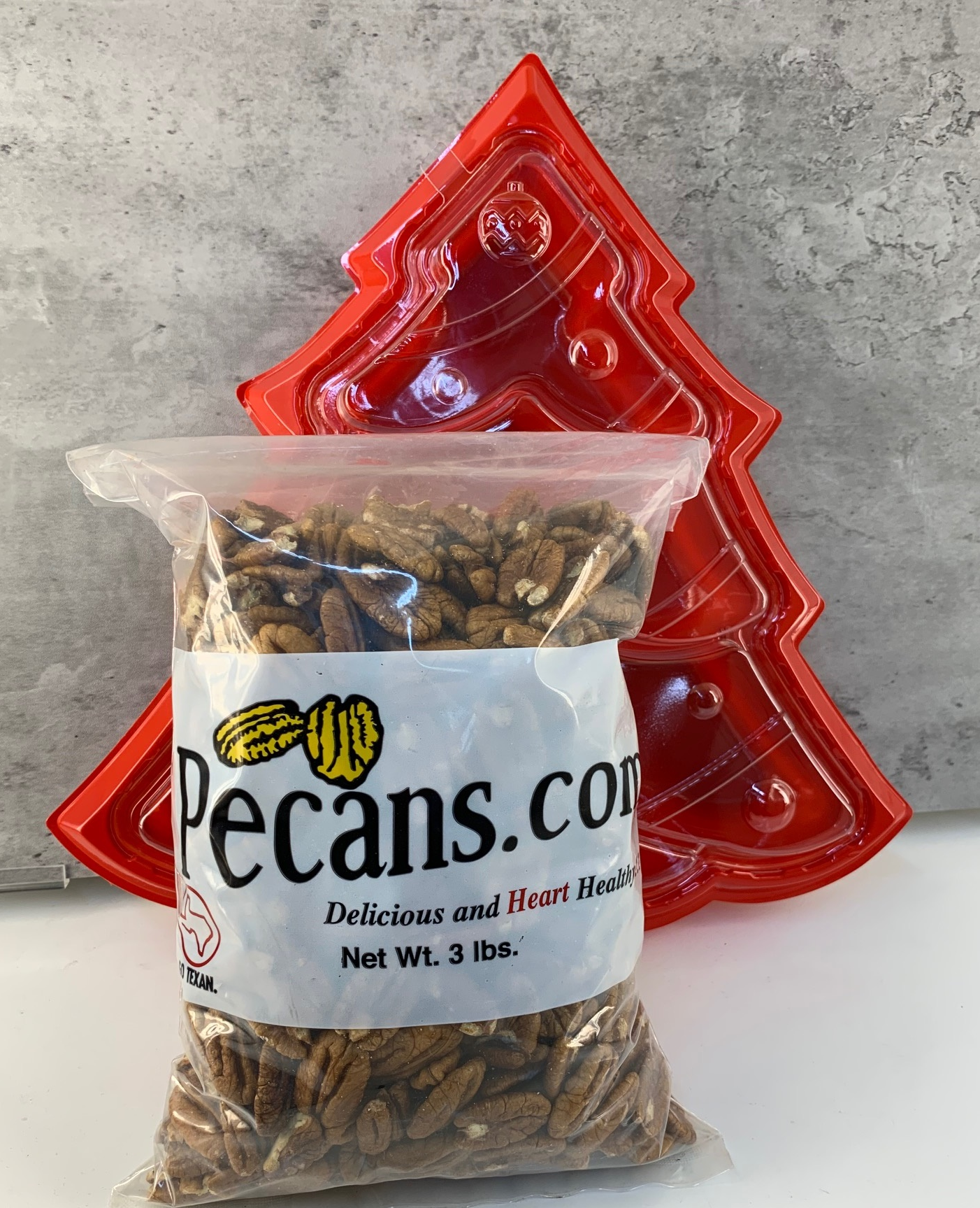 3lb Bag Pecan Halves with a Cute Container of Your Choice