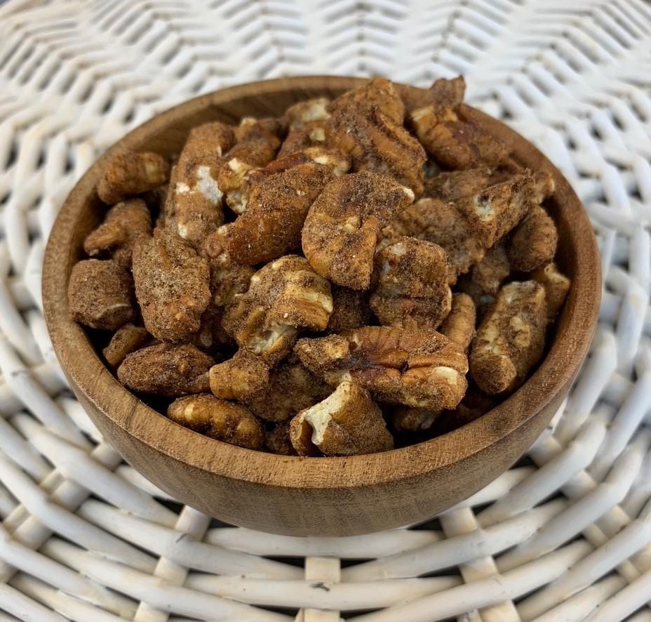 Splenda Sweetened Cinnamon Pecans in a 25lb Box. Pecans.com offers bulk for your wholesale needs.