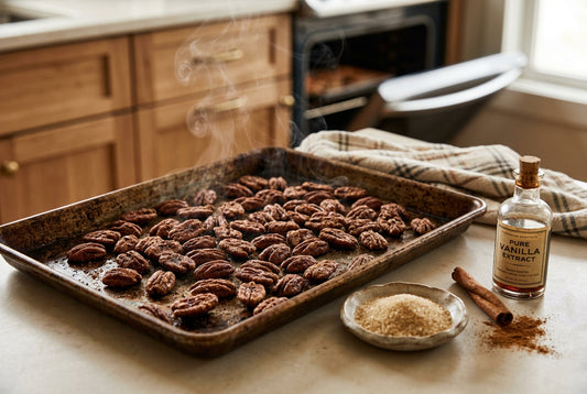 Splenda Sweetened Cinnamon Pecans in a 25lb Box. Pecans.com offers bulk for your wholesale needs.