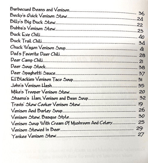 Cookbook Venison by Rick Black