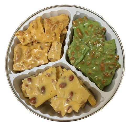 Brittle 1.5lb- 3 Flavor Tin-Pecan, Jalapeno Pecan & Peanut