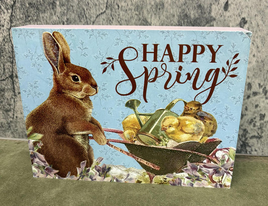 Easter Happy Spring Plaque