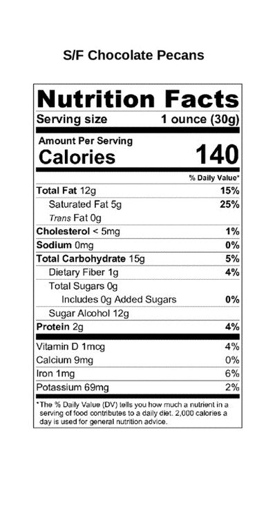 7oz Sugar Free Chocolate Pecans