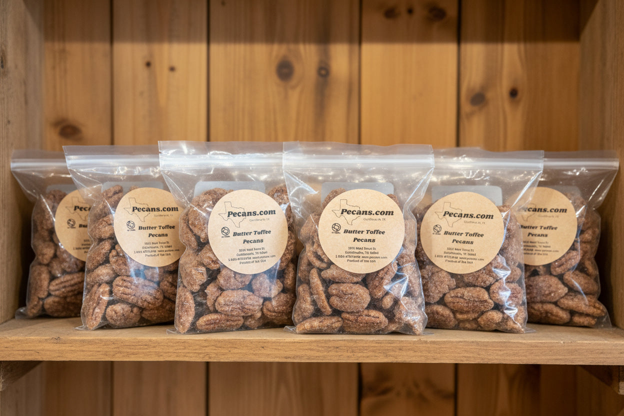Butter Toffee Pecans a crunchy, buttery snack