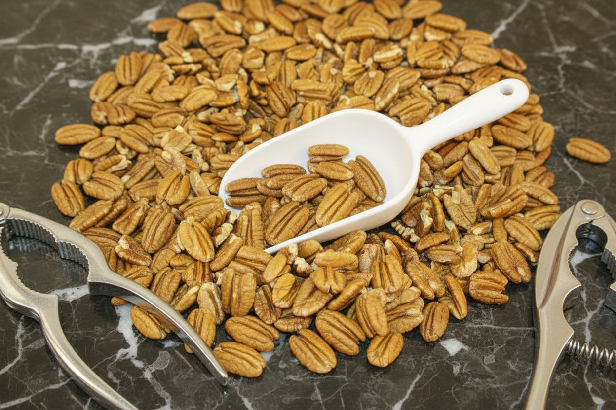 Fresh Pecan Halves from Pecans.com. Where quality meets flavor. 5 Different sizes of packages