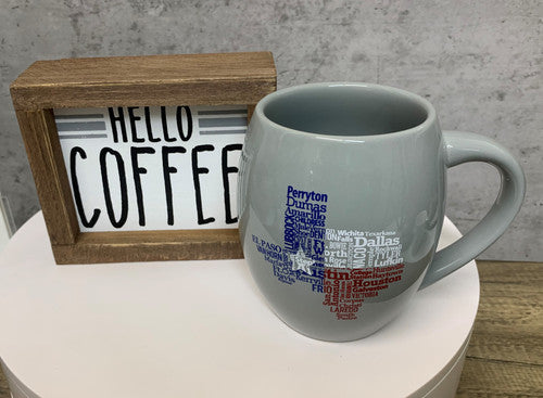 Mug Grey Barrel Texas Cities
