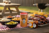 Kenny's All Purpose Seasonings Honey BBQ canister with a checkered design