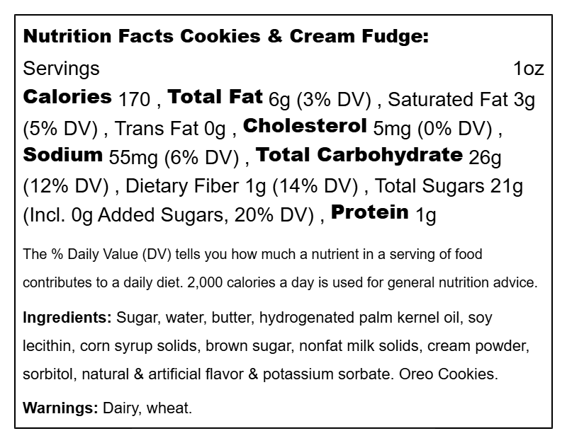 Fudge Specialty Flavors