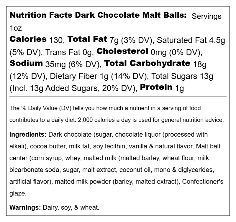 Chocolate Malt Balls (Milk & Dark)