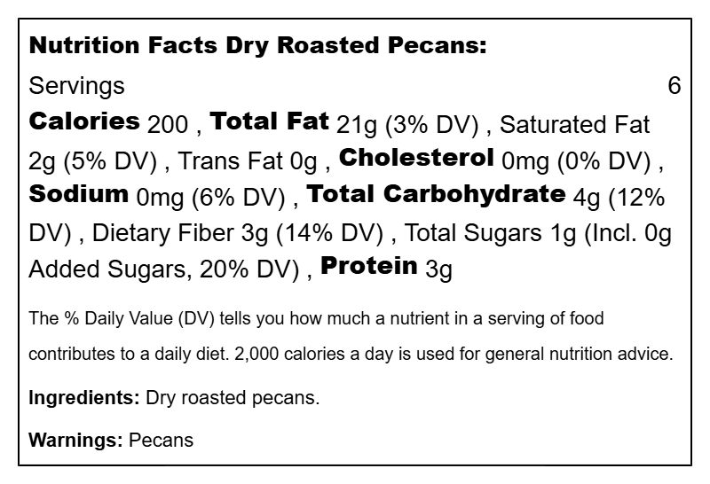 Roasted Salted Pecans (7 VARIETIES)