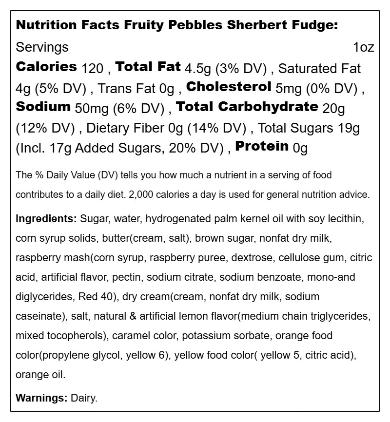Fudge Fruity Flavors