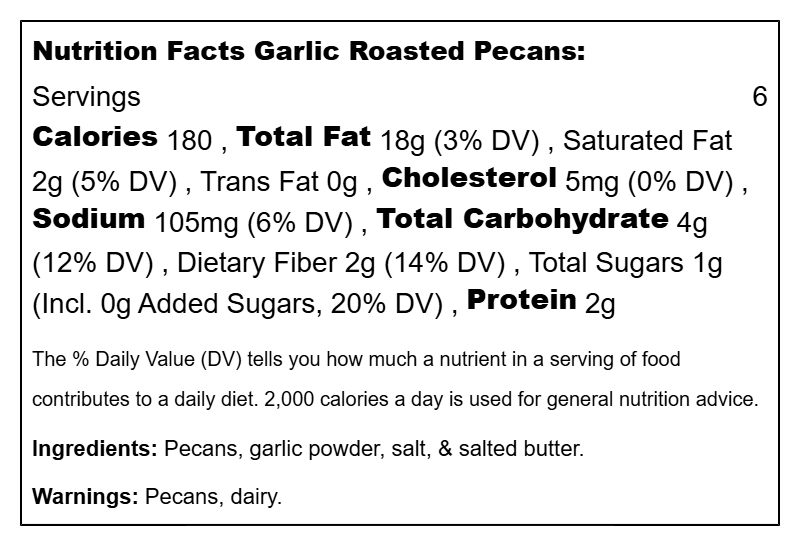 Roasted Salted Pecans (7 VARIETIES)