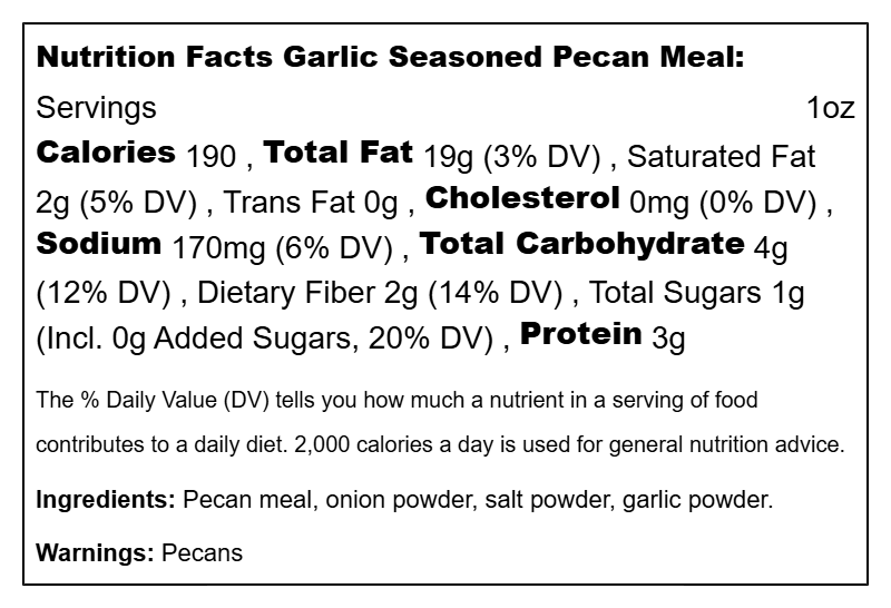 Seasoned Pecan Meal 4oz