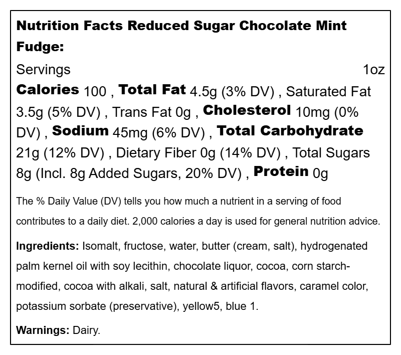 Fudge Reduced Sugar