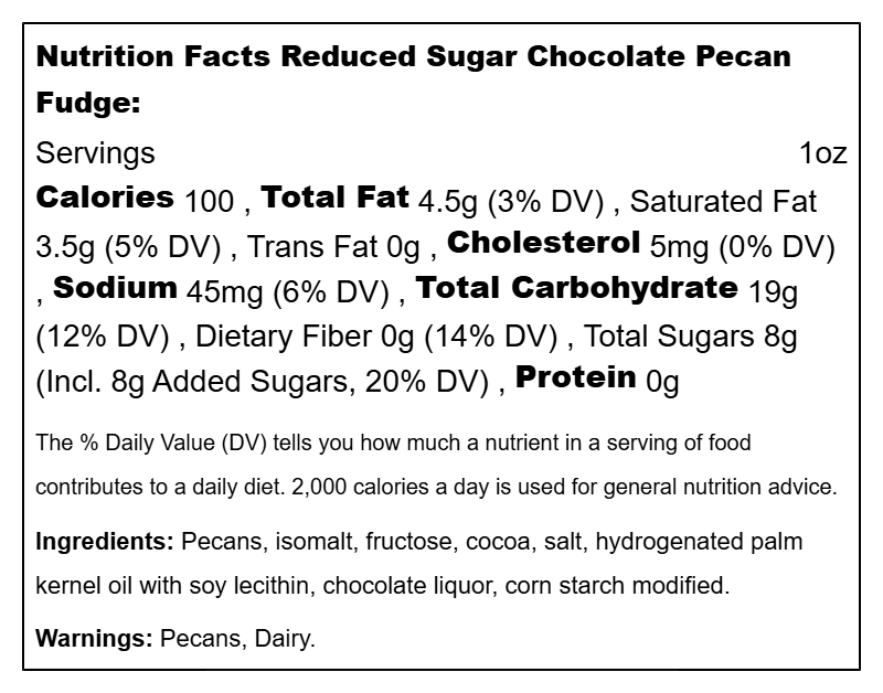 Fudge Reduced Sugar