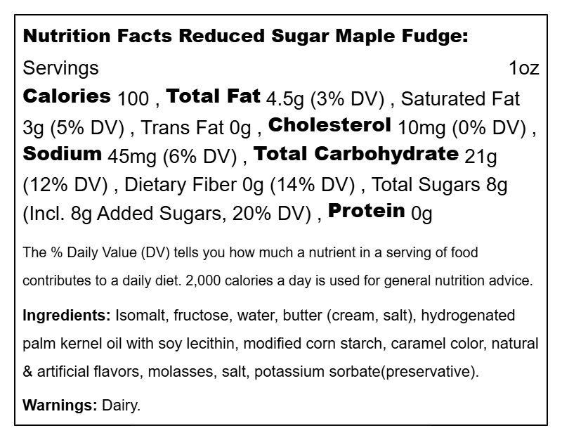 Fudge Reduced Sugar