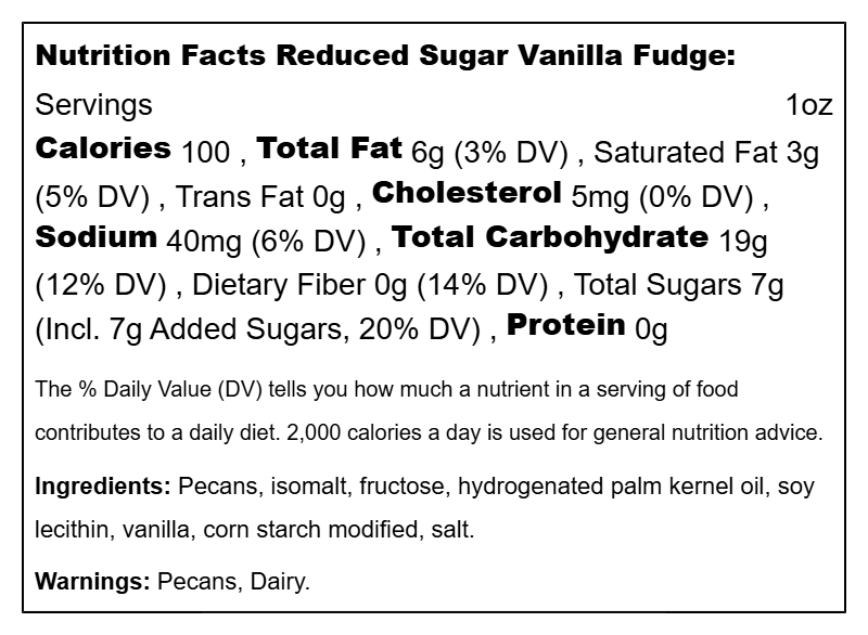 Fudge Reduced Sugar