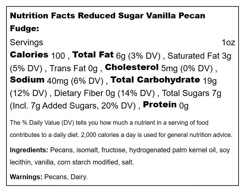 Fudge Reduced Sugar