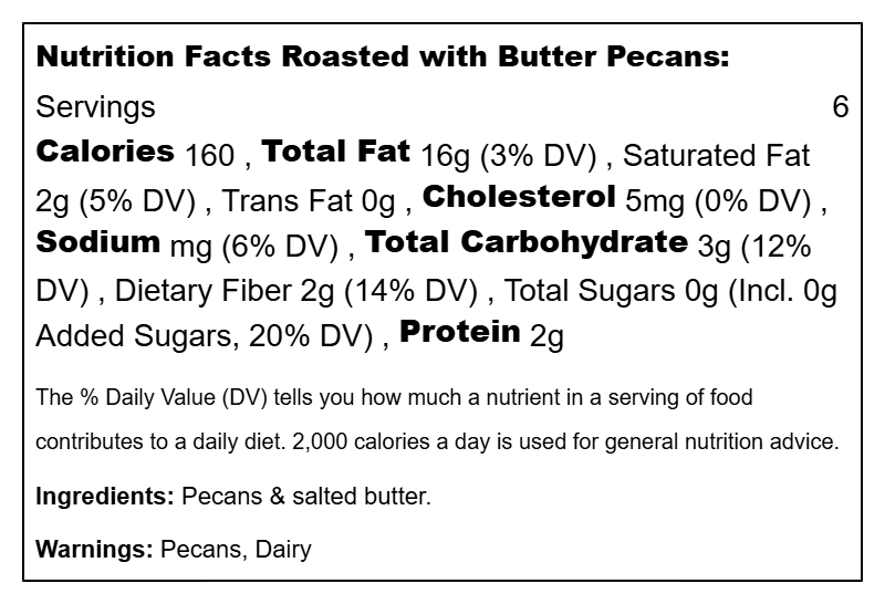 Roasted Salted Pecans (7 VARIETIES)