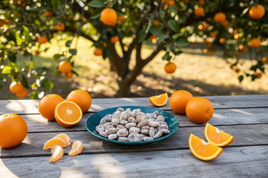Orange frosted pecans