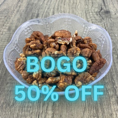 Sweet, Salty & Spicy Roasted Pecans