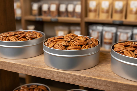 1.75 lbs Pecan Halves in a tin