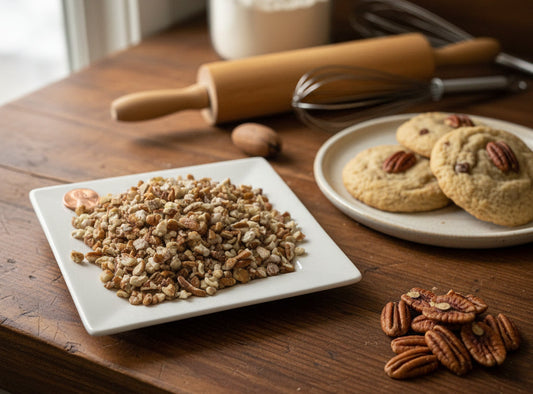 Small Pecan pieces, great for cookies and pies. Fresh from Pecans.com