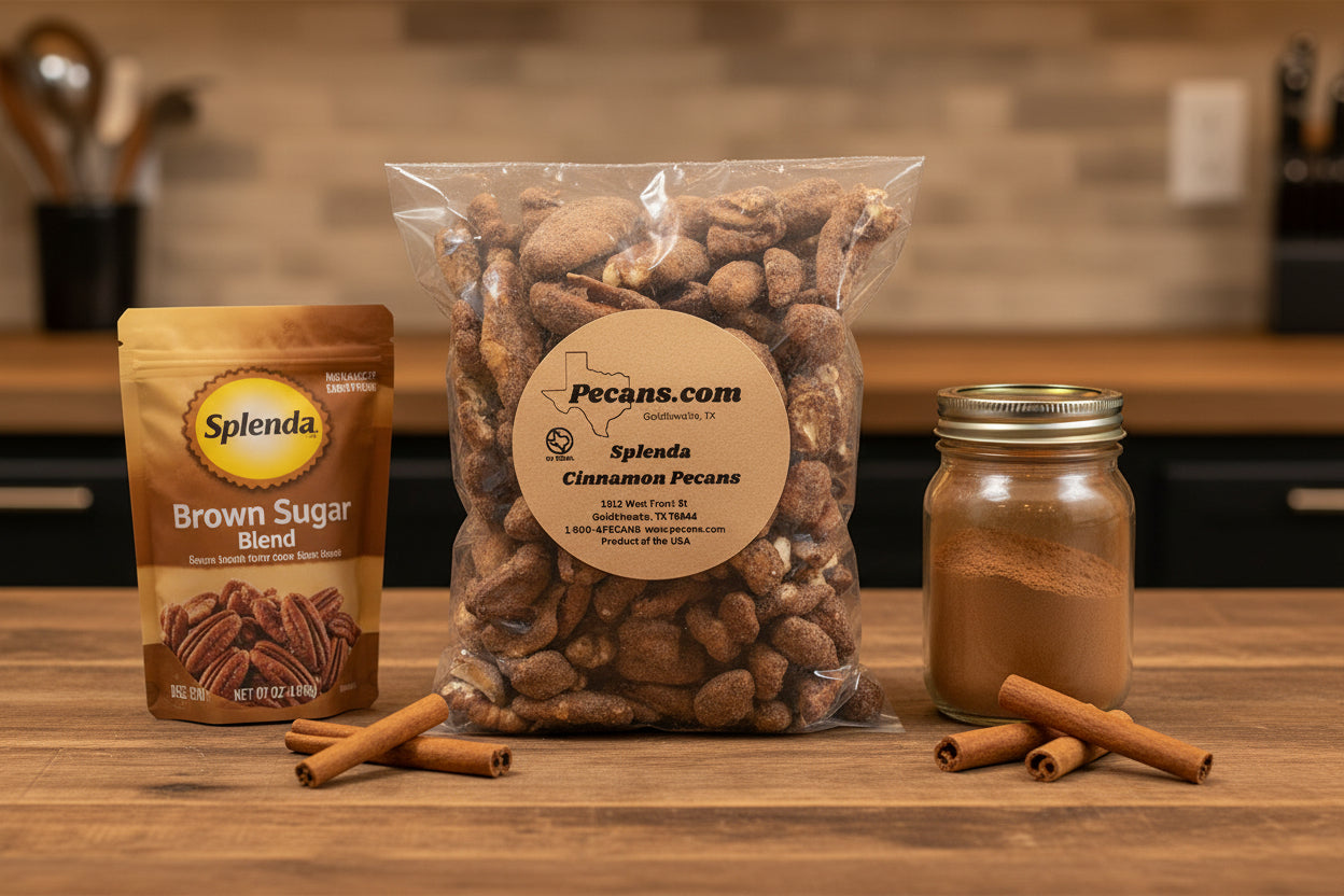 Splenda brown sugar and cinnamon flavored pecans