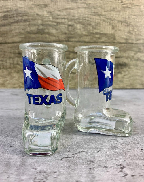 Shot Glass Boot Texas Flag