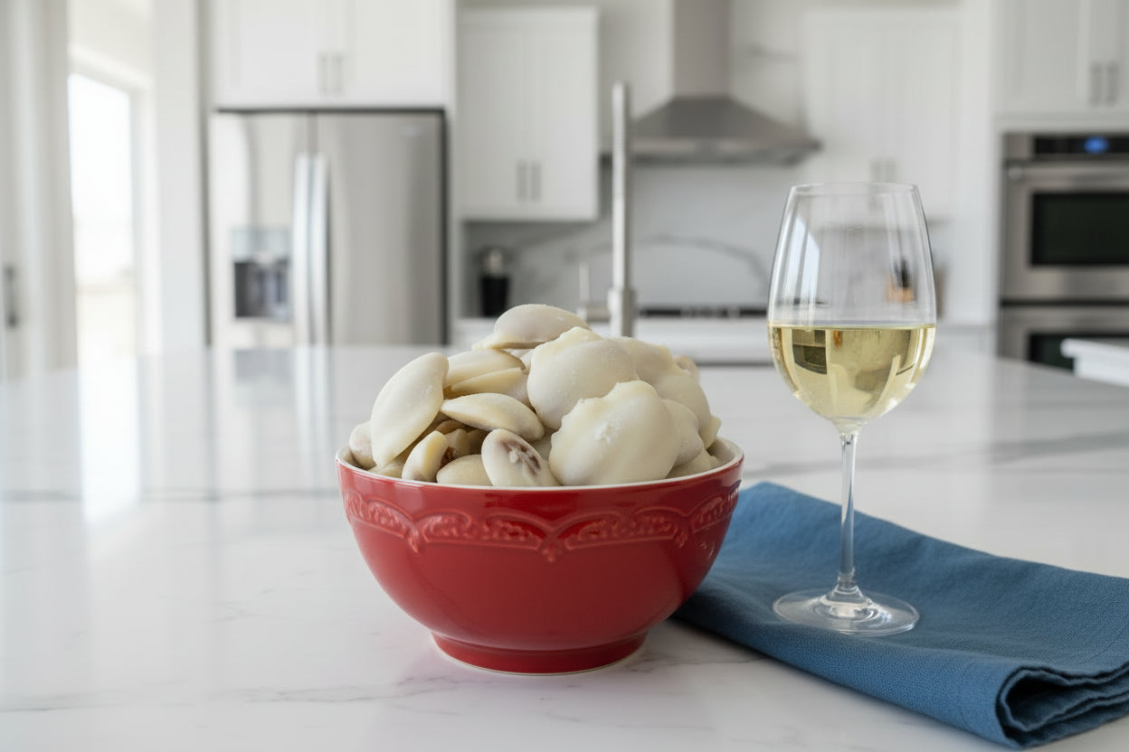 white chocolate pecans