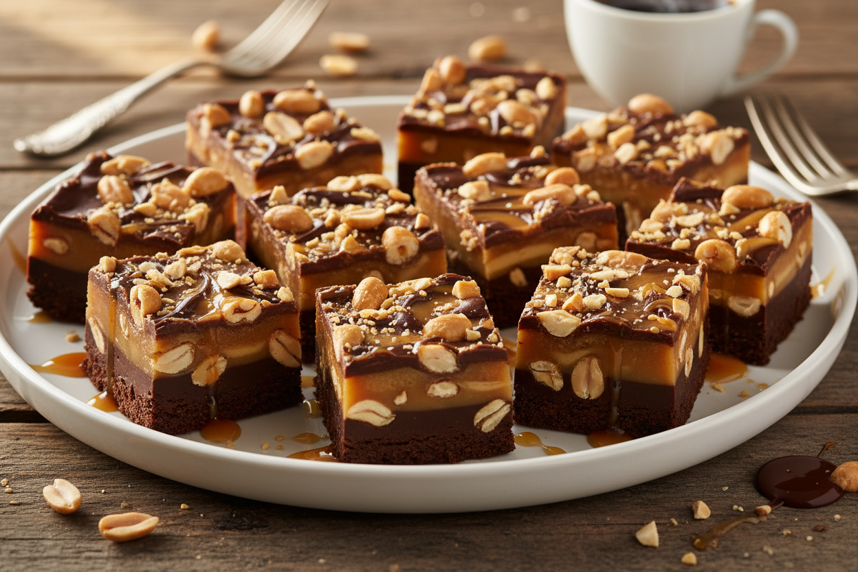 chocolate caramel peanut fudge