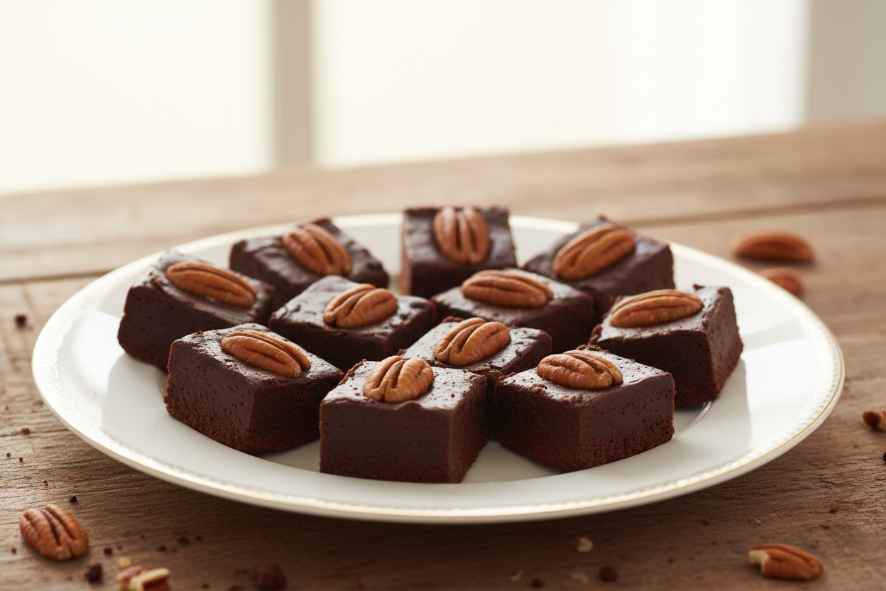 Reduced Sugar Chocolate Pecan Fudge