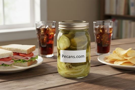 Bread and Butter Pickles slim sliced for better sandwich stacking.