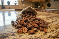 Cracked Pecans easier to shell, fresh  in a paper bag.