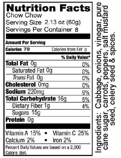 Relish Chow Chow (Mild)