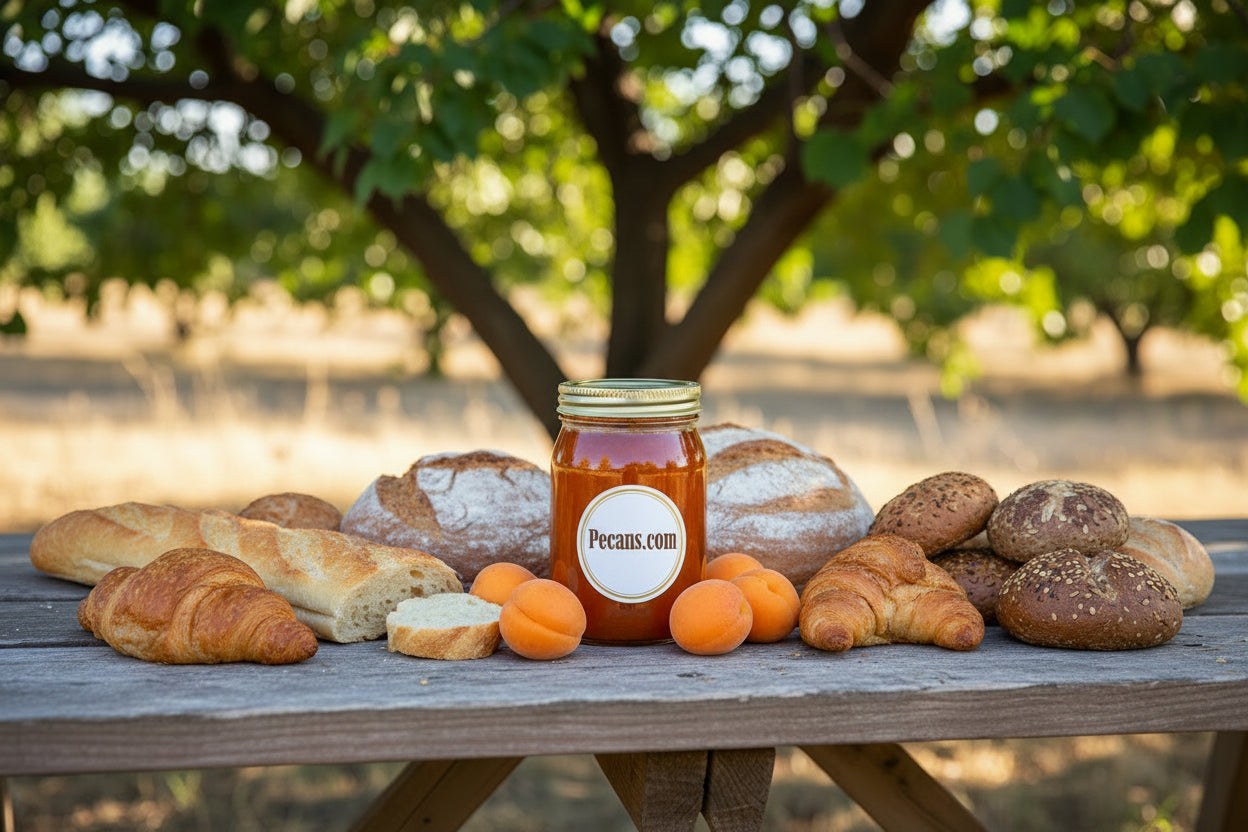 apricot preserves, made with the freshest apricots, sweet, tangy goodness.