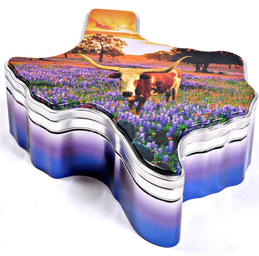 Tin- Texas Longhorn Bluebonnet