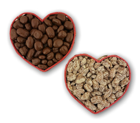 Gift Heart 6" 13oz Dark Chocolate Pecans or Praline Frosted Pecans