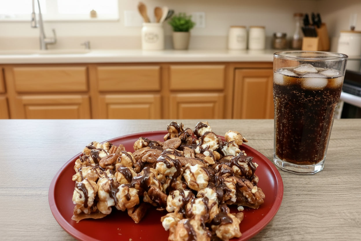 Splenda caramel pecan sugar free fudge popcorn