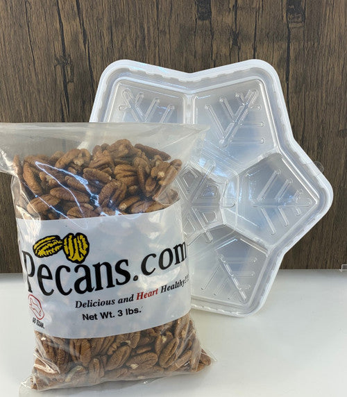 3lb Bag Pecan Halves with a Cute Container of Your Choice